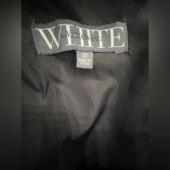 WHITE by VERA WANG satin one shoulder dress Black women's size 10 S494 - Picture 4 of 4